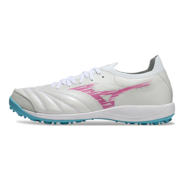 Botas de fútbol Mizuno Neo Sala Turf TF en blanco, rosa y azul