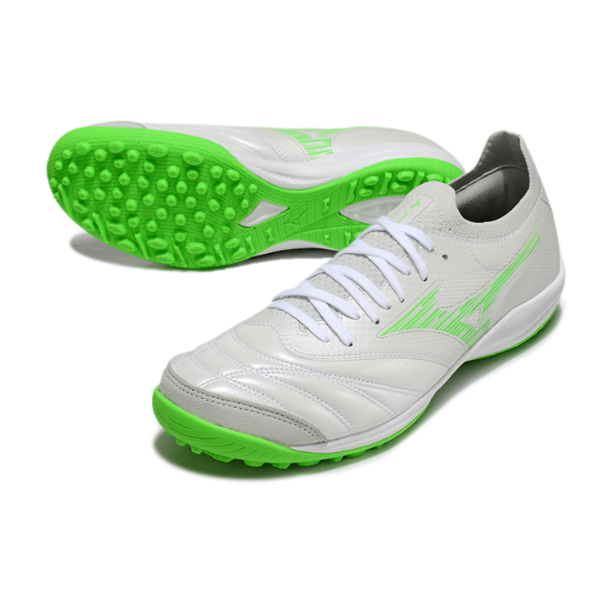 Botas de fútbol Mizuno Neo Sala Turf TF blancas y verdes