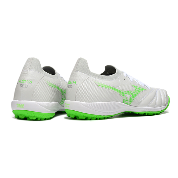 Botas de fútbol Mizuno Neo Sala Turf TF blancas y verdes