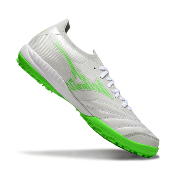 Botas de fútbol Mizuno Neo Sala Turf TF blancas y verdes