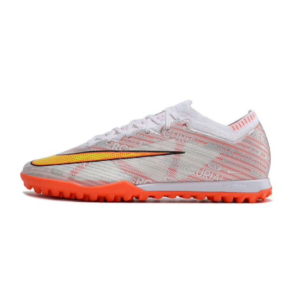 Nike Zoom Mercurial Vapor 15 Elite Silver and Orange Turf TF Football Boot