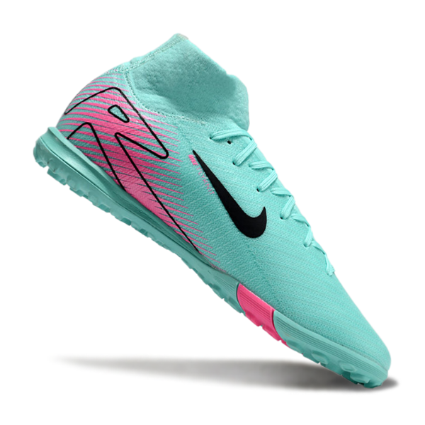 Nike Zoom Mercurial Superfly 10 Elite Light Blue and Pink Turf TF Football Boot