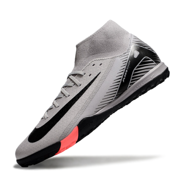 Nike Zoom Mercurial Superfly 10 Elite Gray and Black Turf TF Football Boot