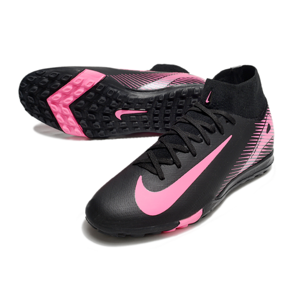 Botas de fútbol Nike Zoom Mercurial Superfly 10 Elite Turf TF negras y rosas