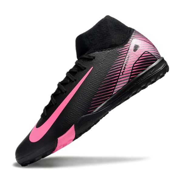 Botas de fútbol Nike Zoom Mercurial Superfly 10 Elite Turf TF negras y rosas
