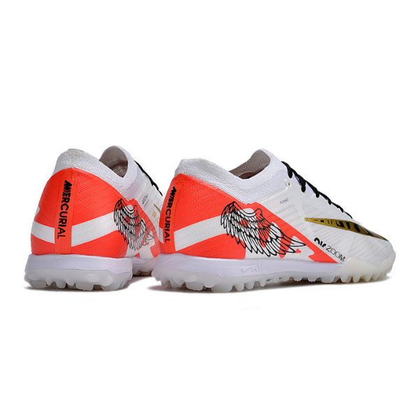 Nike Zoom Mercurial Vapor 15 Elite White Red and Black Turf TF Football Boot