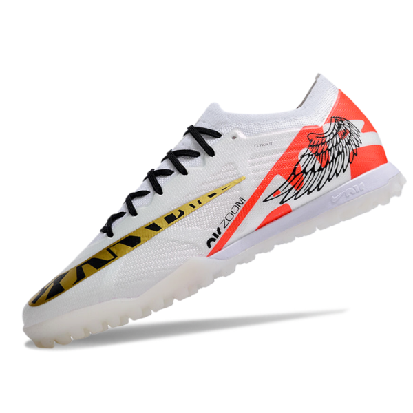 Nike Zoom Mercurial Vapor 15 Elite White Red and Black Turf TF Football Boot