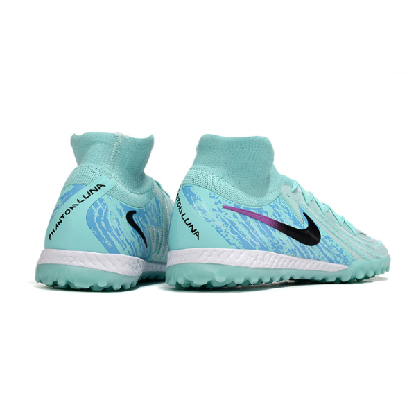 Botas de fútbol Nike Phantom Luna 2 Elite Turf TF azul claro y negro