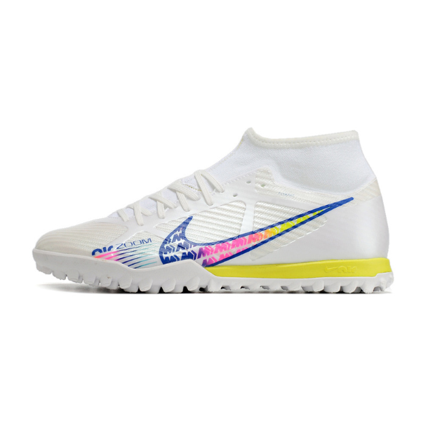 Nike Zoom Mercurial Superfly 9 Academy White and Multicolor Turf TF Football Boot 
