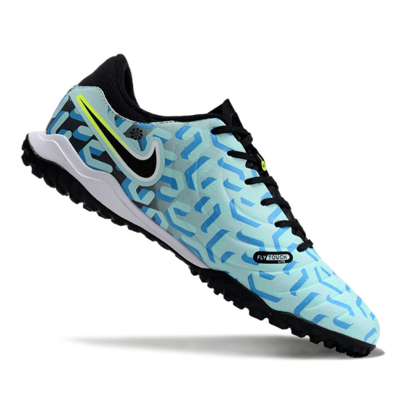 Nike Tiempo 10 Legend Academy Light Blue and Black Turf TF Football Boot