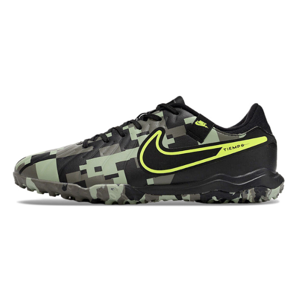Nike Tiempo 10 Legend Academy Black and Green Camouflage Turf TF Football Boot 