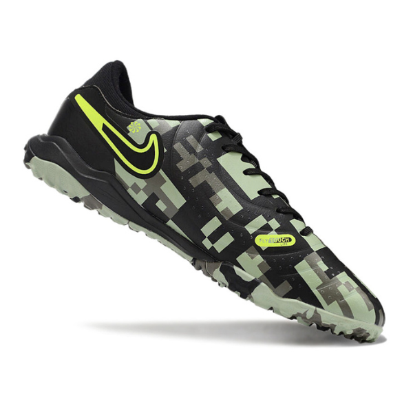 Nike Tiempo 10 Legend Academy Black and Green Camouflage Turf TF Football Boot 