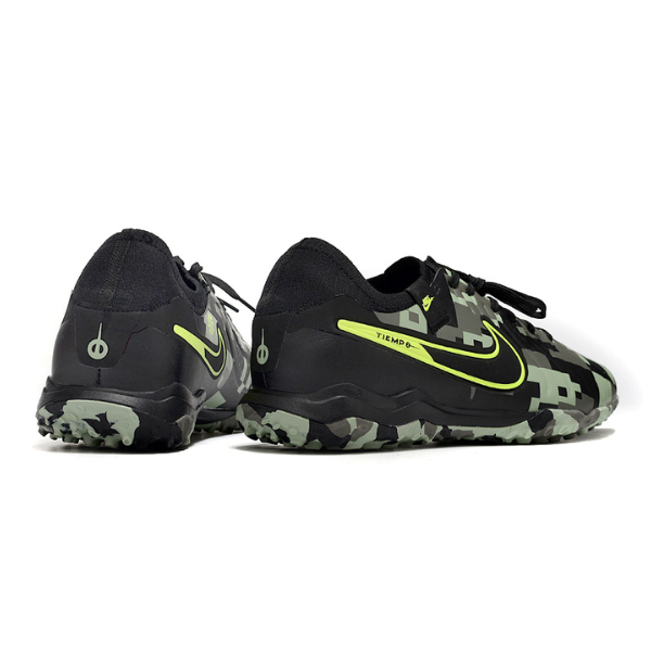 Nike Tiempo 10 Legend Pro Black and Green Camo Turf TF Football Boot