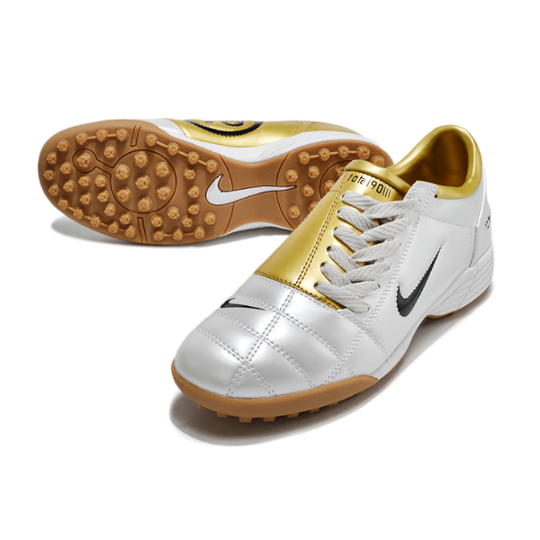 Nike Total 90 III Turf TF Gray and Gold Football Boot