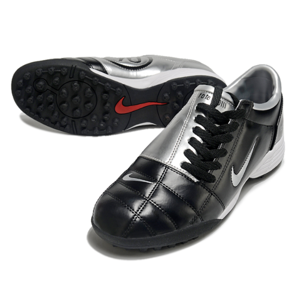Botas de fútbol Nike Total 90 III Turf TF negras y plateadas