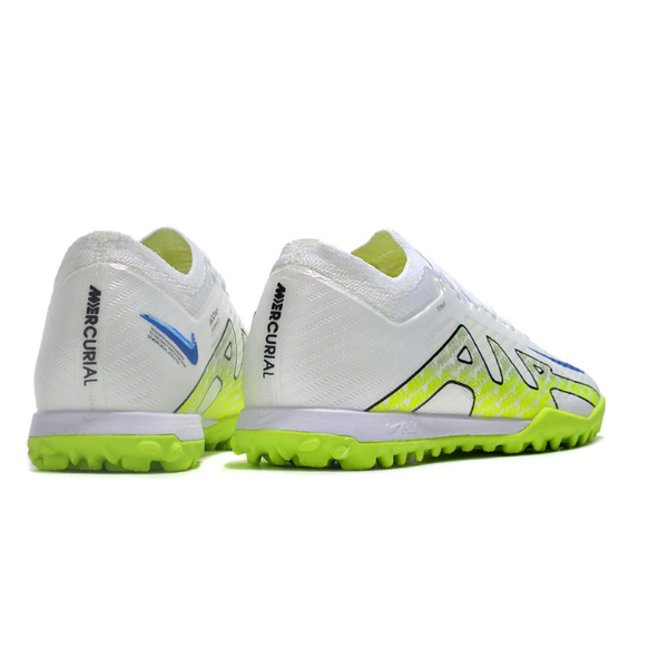 Nike Zoom Mercurial Vapor 15 Elite White and Green Turf TF Football Boot
