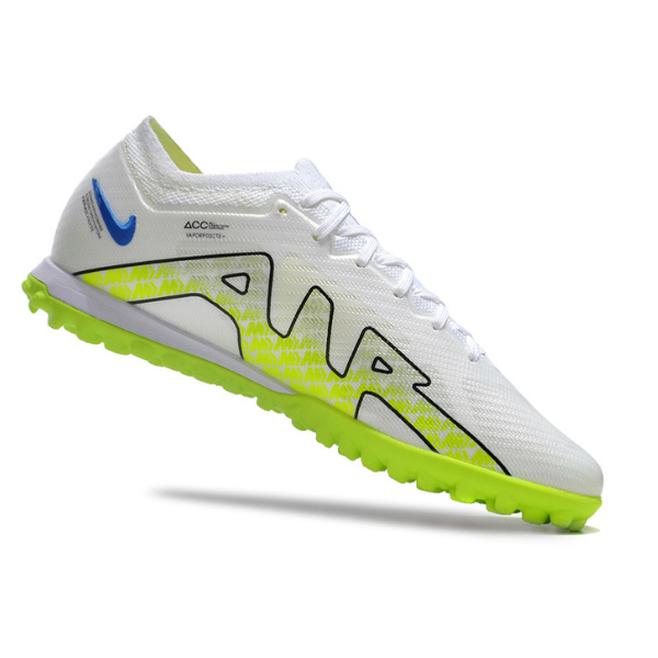 Nike Zoom Mercurial Vapor 15 Elite White and Green Turf TF Football Boot
