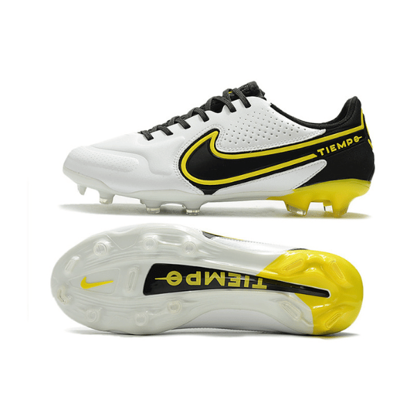 Botas de fútbol Nike Tiempo Legend 9 Elite Firm Ground FG amarillas y negras