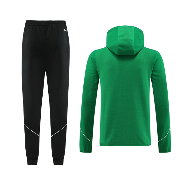 Conjunto Adidas Cold Set con abrigo y pantalones verde y negro 