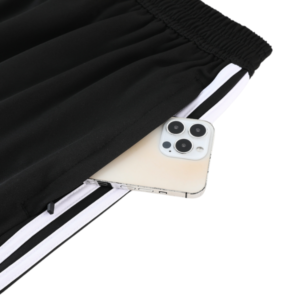 Conjunto de entrenamiento Adidas blanco y negro con camiseta y pantalones cortos 