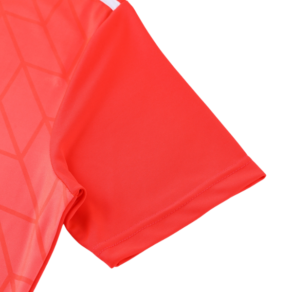 Conjunto de entrenamiento Adidas naranja y negro con camiseta y pantalones cortos 