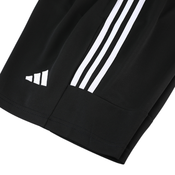 Conjunto de entrenamiento Adidas negro con camiseta y pantalones cortos 