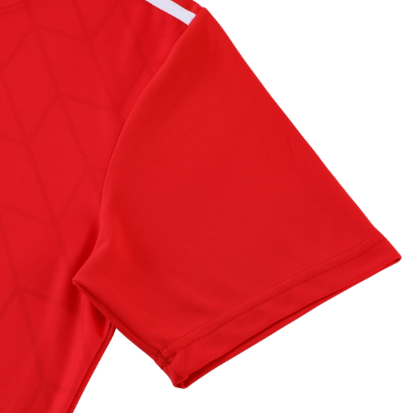 Conjunto de entrenamiento Adidas rojo y negro: camiseta y pantalones cortos 