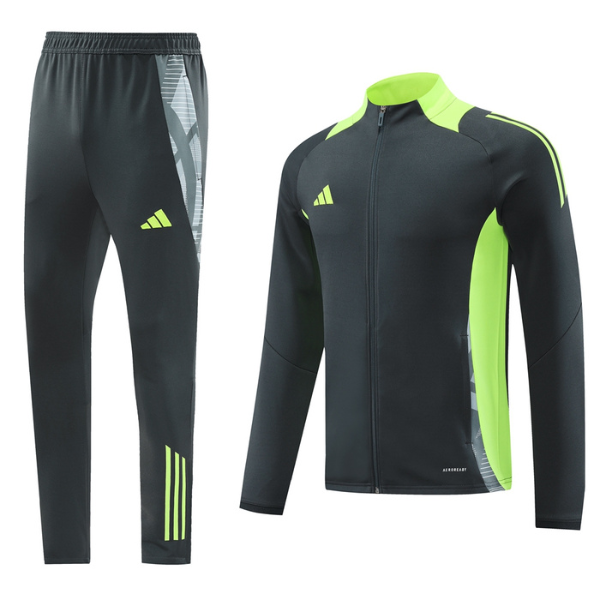 Adidas Grey and Green Cold Set Jacket and Pants