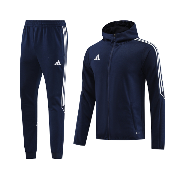 Conjunto de abrigo y pantalón azul frío de Adidas 