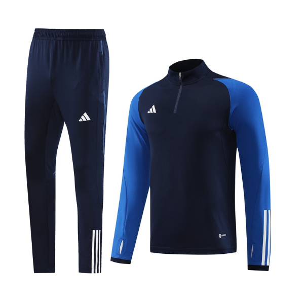 Conjunto Adidas Blue Cold con camiseta y pantalones con cremallera de un cuarto