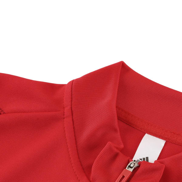 Camiseta y pantalones Adidas Cold Set rojos y negros con cremallera de un cuarto