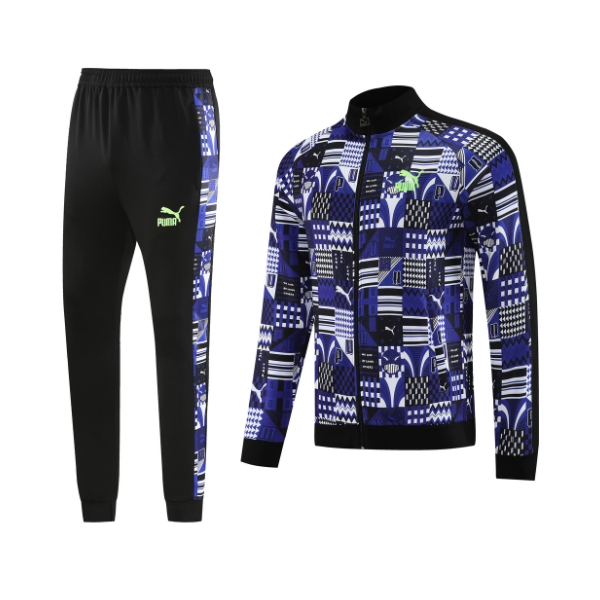 Puma Cold Set Blue White and Black Cold Set Quarter-Zip Top and Pants 