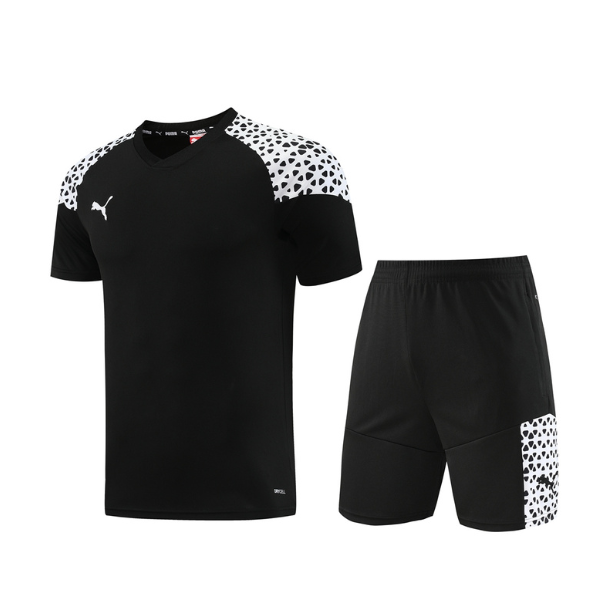 Puma Black and White Training Set T-Shirt and Shorts 