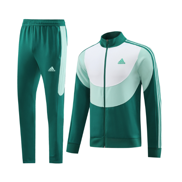 Adidas Green and White Cold Set Jacket and Pants