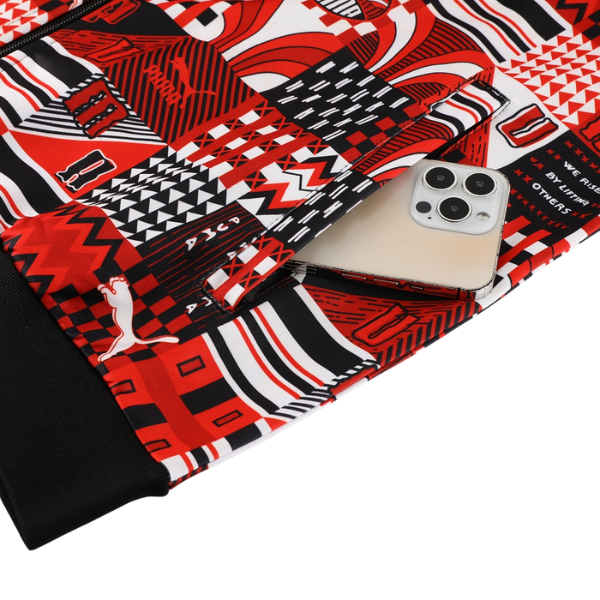 Puma Black Red and Gray Cold Set Jacket and Pants 