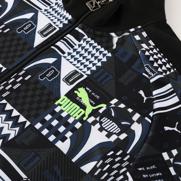 Puma Black White Gray Cold Set Jacket and Pants 