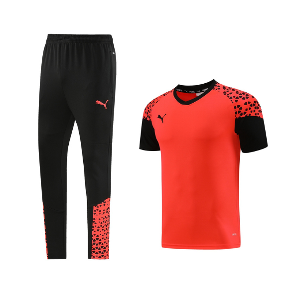 Puma Training Orange Black Training Set T-Shirt and Pants 