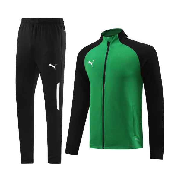 Puma Green and Black Cold Set Jacket and Pants 