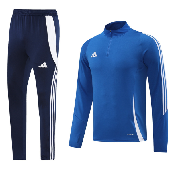 Conjunto Adidas Blue Cold con camiseta y pantalones con cremallera de un cuarto