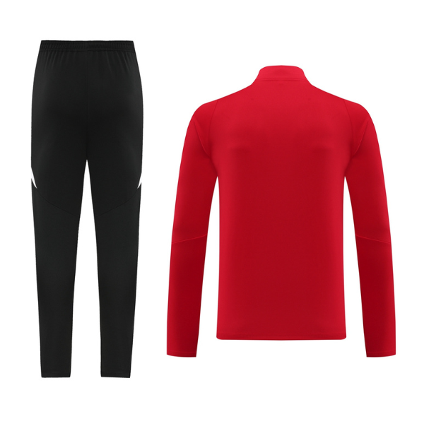 Adidas Red and Black Cold Set Quarter-Zip Top and Pants