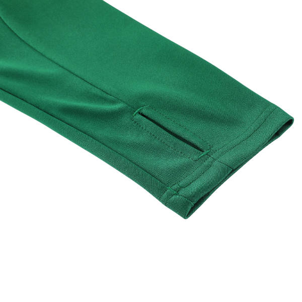 Adidas Cold Set - Camiseta y pantalones con cremallera de un cuarto en verde y negro