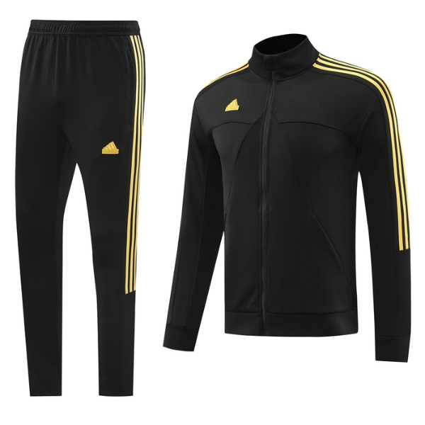 Chaqueta y pantalones Adidas Cold Set negros y amarillos 