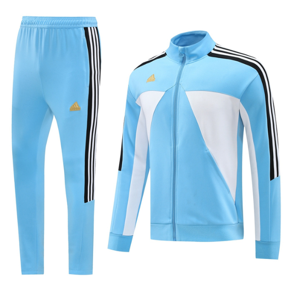 Conjunto de abrigo y pantalón Adidas Cold Blue, blanco y negro 