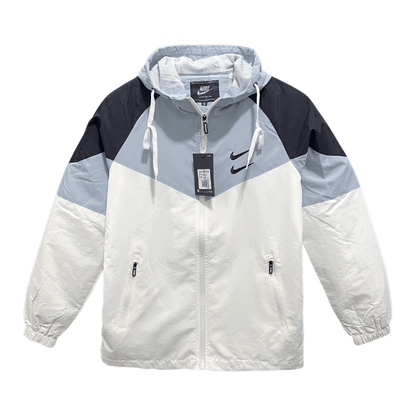 Chaqueta cortavientos Nike blanca y negra 