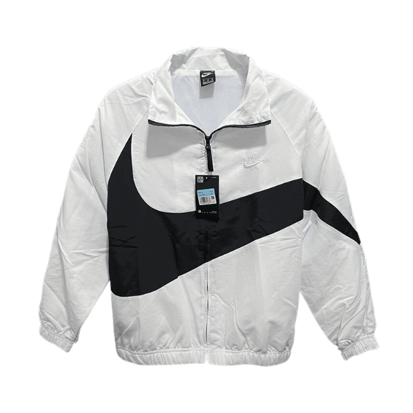Nike White and Black Windbreaker Jacket 