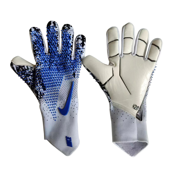 Nike HyperTouch Elite Gray Black and Blue Goalkeeper Gloves 