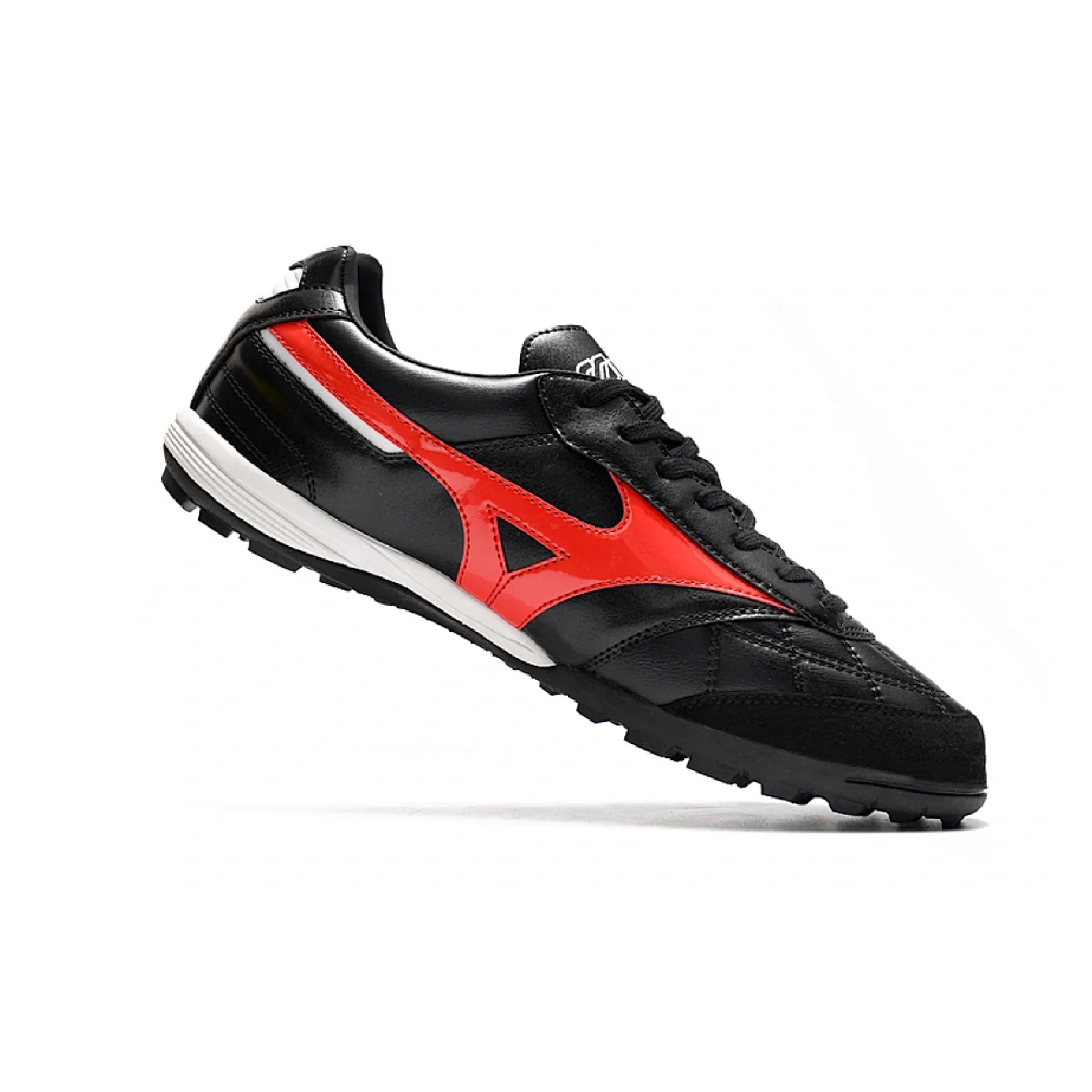 Botas de fútbol Mizuno Morelia Sala Turf TF, color negro, rojo y blanco