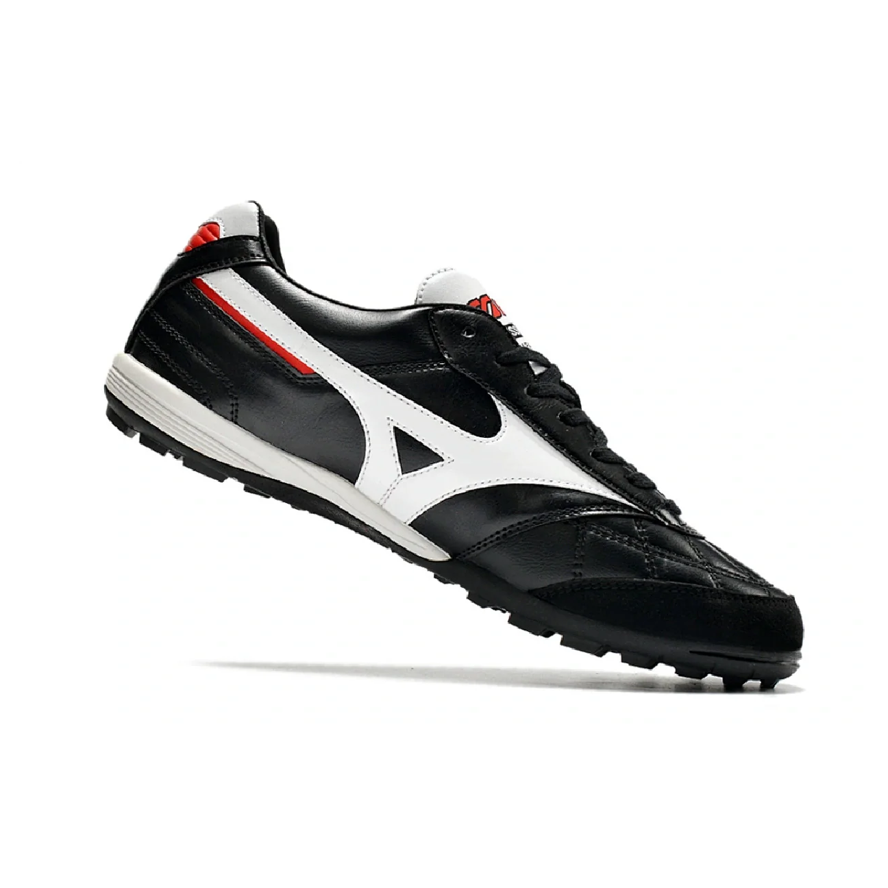 Botas de fútbol Mizuno Morelia Sala Turf TF en negro, blanco y rojo