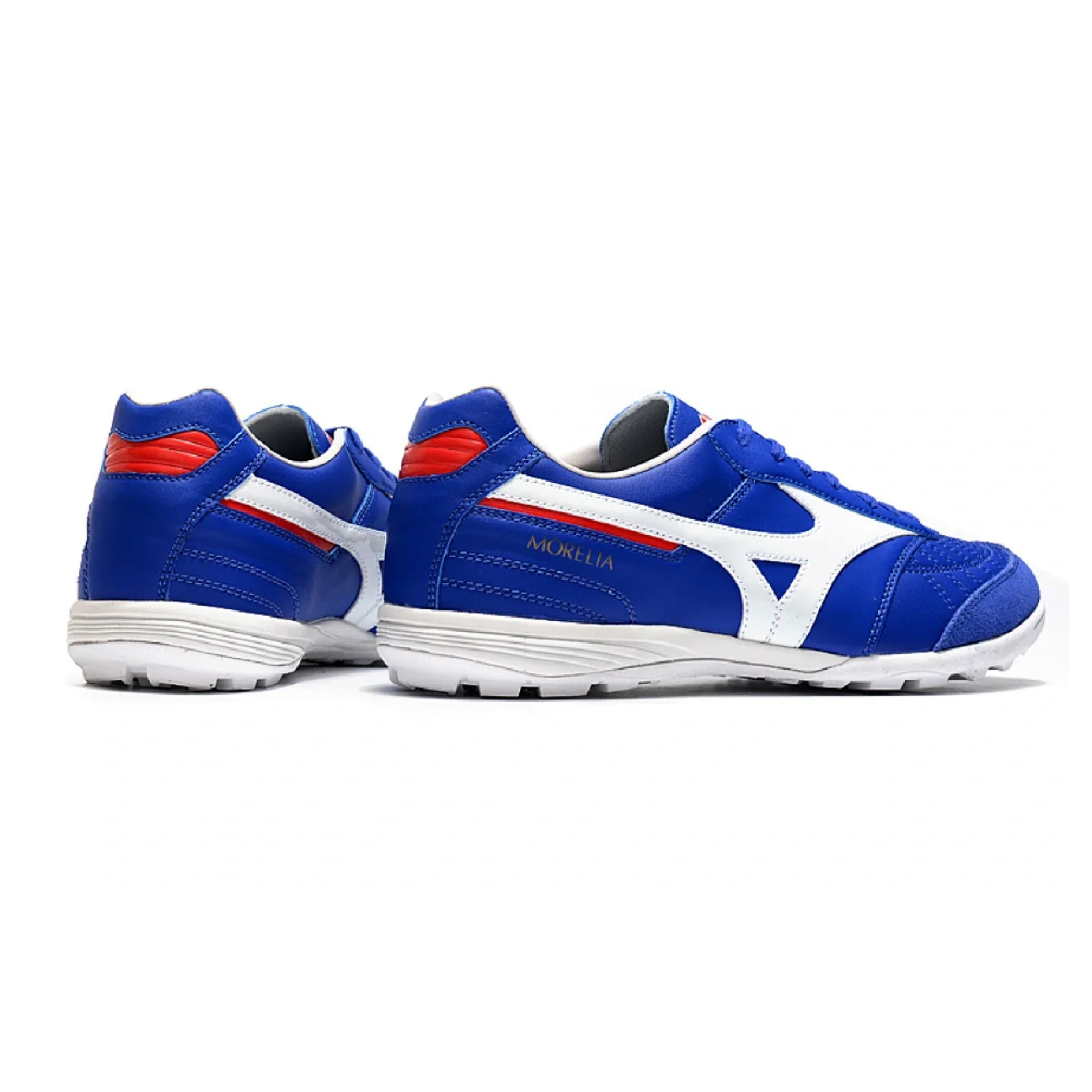 Botas de fútbol Mizuno Morelia Sala Turf TF azul y blanco