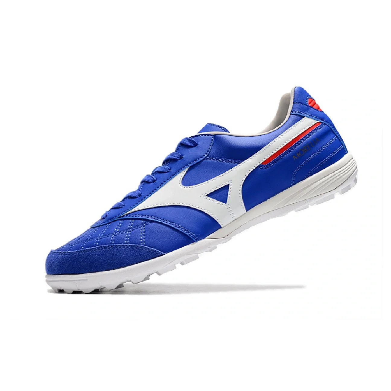 Botas de fútbol Mizuno Morelia Sala Turf TF azul y blanco